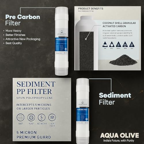 Image of RO Filter Kit 10 inch PP Spun Sediment Pre-Carbon Mineral UV Chamber RO Membrane 100GPD 2500TDS Flow Restrictor Pipe Fittings Spanner for All RO UV Water Purifiers