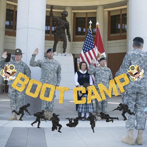 Image of Boot Camp Banner, Army Party Decorations, Army Banner, Army Decorations for Birthday Party