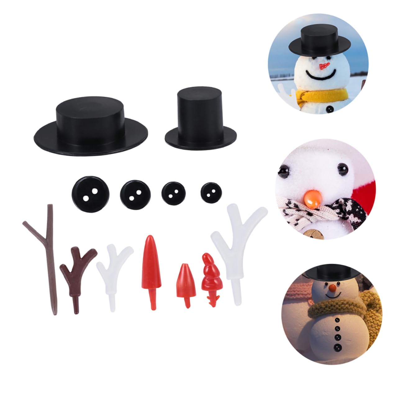 MAGICLULU 3 Sätze Handgefertigte Accessoires Schneemann-baumspitze Hüte Für Mini-schneemänner Weihnachten Leuchtender Schneemann Weihnachtsdekorationen Schneekugel Plastik 302 Stück * 3