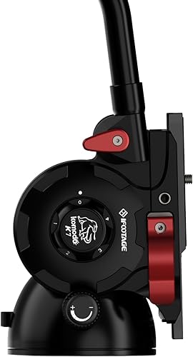 Miniatura 4 de IFOOTAGE Cabezal fluido Komodo K7, cabezal de trípode de video Cabezal de arrastre fluido para cámaras DSLR, videocámara, monopie y trípodes, carga