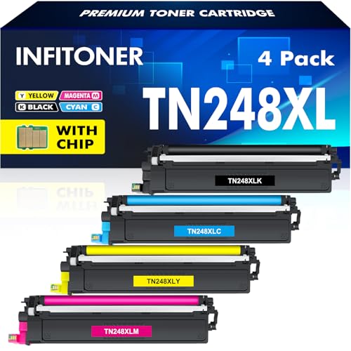 TN248XL TN248 TN-248XL TN-248 Toner: Kompatibel für Brother TN248CMYK MFC-L3760cdw DCP-L3560cdw MFC-L3740cdwe HL-L3240cdw HL-L3220cw MFC-L8390cdw MFC-L8340cdw TN 248XL 248 TN-248VAL