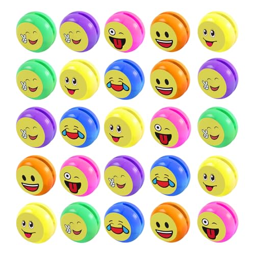 AIMUMEIF 30PCS YoYo Niños de Plástico,Profesional Mini Yo Yo con Emoji-Motivos para Fiestas de Cumpleaños Infantiles(Patrón Aleatorio)
