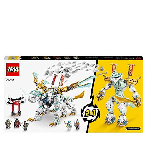 NINJAGO Drago di Ghiaccio di Zane, Set 2in1 con Drago Giocattolo e Guerriero Action Figure, Costruzione per Bambini, Bambine, Ragazzi e Ragazze con 5 Minifigure, Idea Regalo di Compleanno 71786 - Lego - Immagine 8