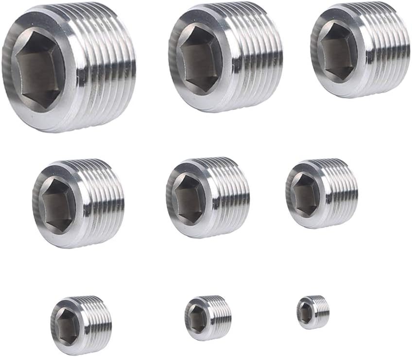 Buy Yoebor Metric 9 Sizes 304 Stainless Steel Pipe Fitting, Hex Socket
