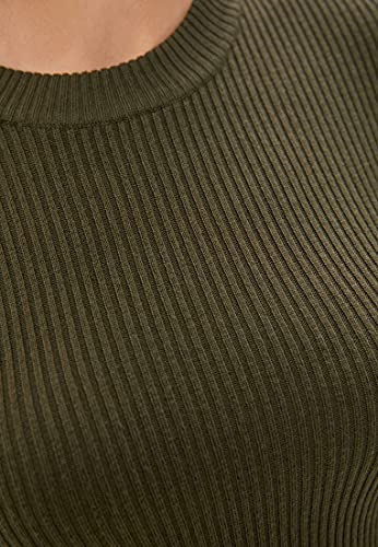 Befree Donna Maglione Cropped a Coste Fini Verde