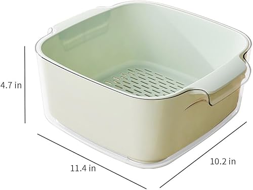 Miniatura 7 de Juego de cuencos de cocina de 8.2 cuartos de galón, coladores y coladores de plástico, cesta de lavado de frutas y verduras, colador grande de doble