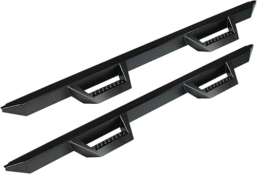 Raptor Series: Estribos - Escalones laterales de caída - 1500 Crew Cab - Se adapta al nuevo estilo de carrocería 2019-2025 con textura de tablero