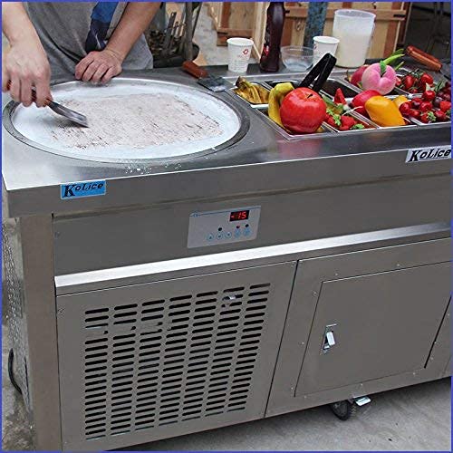 Kolice CE-Zertifikat Instant Snack Food Carts Doppelrunde Pfannen Gebratene Eismaschine Rolleismaschine Fry Ice Cream… – Bild 6