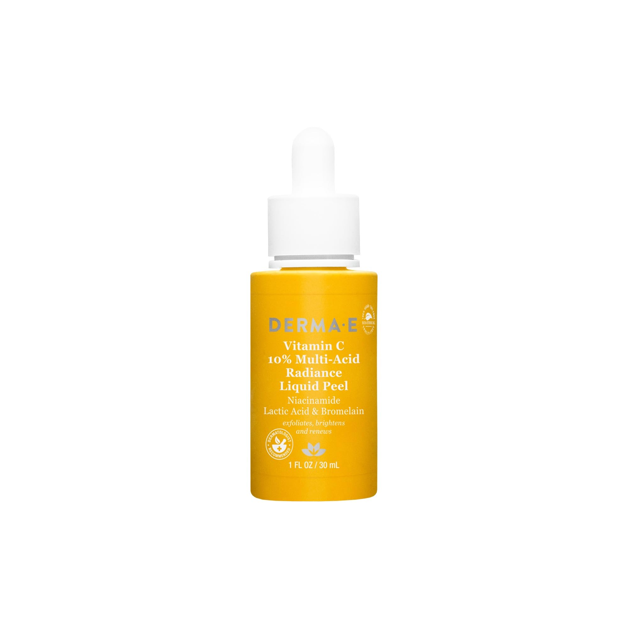 Vitamin C 10% Multi-Acid Radiance Liquid Peel with Lactic Acid, 1 Fl Oz, Niacinamide & Bromelain, Exfoliating & Brightening Facial Peel, For Uneven Skin Tone & Discoloration