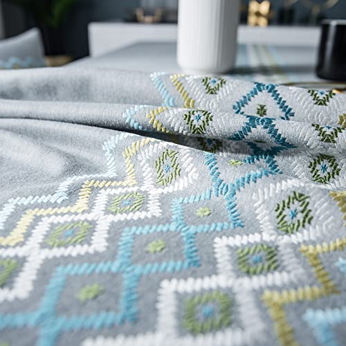 Nappe résistante à la chaleur et imperméable en faux lin gris pour buffet
