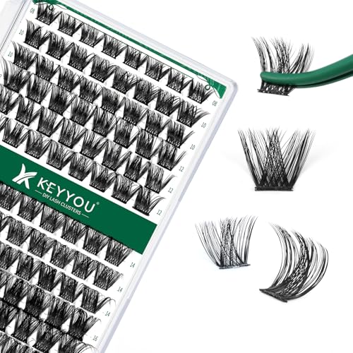 Image of KEYYOU Lash Clusters Eyelash Clusters Natural Wispy D Curl 8-18mm MIX Y01