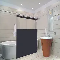 Cortina Box Para Banheiro Com Visor 100% PVC 1,38m X 1,98m - Preto