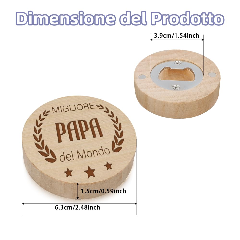 GuardiaTech Regalo Festa Del Papà Regalo Natale per Lui 1 Apribottiglie Personalizzato Regalo Papà Festa Del Papa Idee Regalo Regali Festa Del Papà Idee Regalo Regalo Papa Compleanno