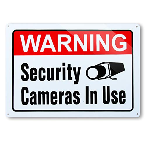 Warning Security Cameras in Use Signs,No Trespassing Video Surveillance Sign, 10x14 Inch Rust