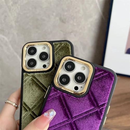 Coque antichoc velours 3D diamant blanc pour iPhone 14 couleur unie - 5