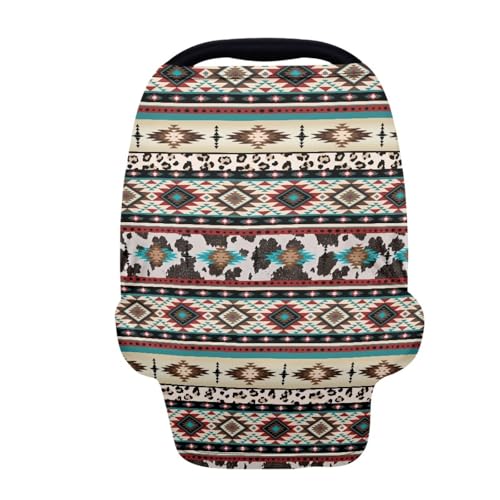 Image of Southwest Hippie Tribal Softy Car Seat Canopy for Babies Stretchy Nursing Cover Muti Use Cover for Shopping Cart,Car Seat,High Chair,Stroller
