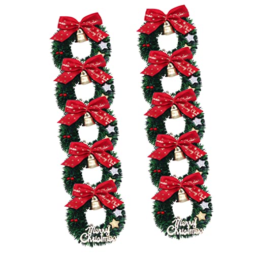 OFFSCH 10 Coronas de Navidad, Juguetes, guirnaldas, minicoronas, Adornos para árbol de Navidad, de Arco, Juego de Manualidades, Llamada, Mesa de Comedor, servilletero, artículo de Vacaciones,