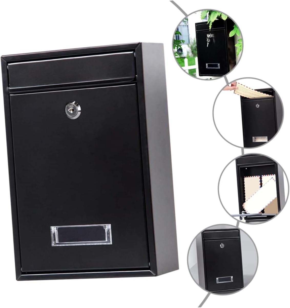 NUOBESTY Metal Outdoor Mailbox for Home Weather Resistant Letter Box Flag Sturdy Garden Newspaper Case Suitable for Villas and Front Yards