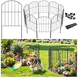 VANCASTLE Decorative Garden Fence Outdoor, Total 10.5ft (L) x 24in (H), Rustproof Metal Landscape Barrier Fence, Black Fence for Yard, Patio Lawn, 10 Panels