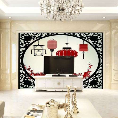 Papier Peint Intissé 3D Trompe l'Oeil Murale Poster Tapisserie Photo Lanternes