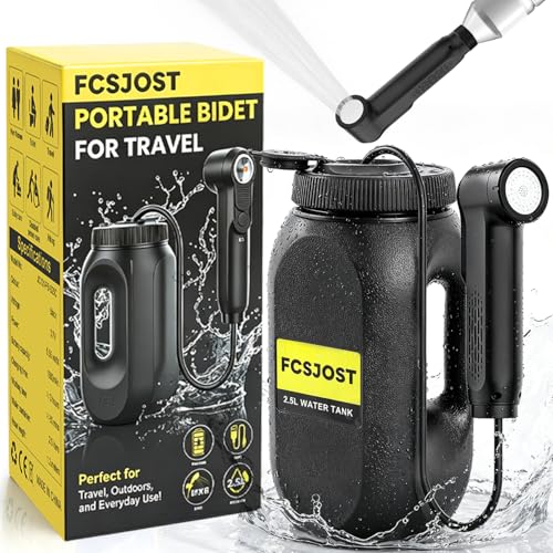 Bidé portátil recargable eléctrico para viaje con batería de 1600mAh, tanque de 2.5L, modos de rociado dual (chorro/ducha), bidé impermeable IPX6 personal para hogar y baño