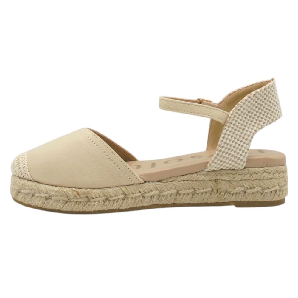 mysoft - 25M140 Alpargatas de Mujer con Planta de Gel Acolchada - Sandalias de Cuña Baja Elegantes y Muy Cómodas, Ideales para Caminar, Diseño Versátil con Cierre de Hebilla para: Mujer