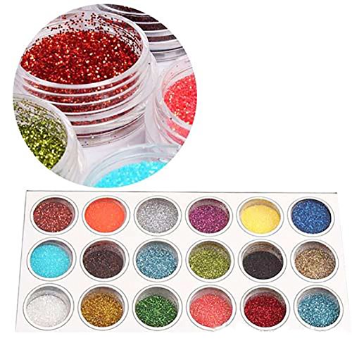 DIP Your Tips 18 Colors Nail Art Glitter POTS Powder Dust Gel Acrylic Powder, Nail Artist Glitter, Includes Wipe Sheet - Image 2