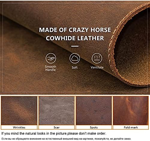 Contacts Genuine Leather Laptop Desk Pads 31.5X15.7 inch Blotters Mouse Pad Table Mat Waterproof Writing Pad for Office and Home Coffee (M)