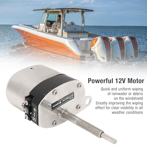 Image of Windshield Wiper Motor Kit 12V 105 Rotation Electric Wiper Arm Motor for Tractor Fishing Boat UTV Duty Construction Easy Installation