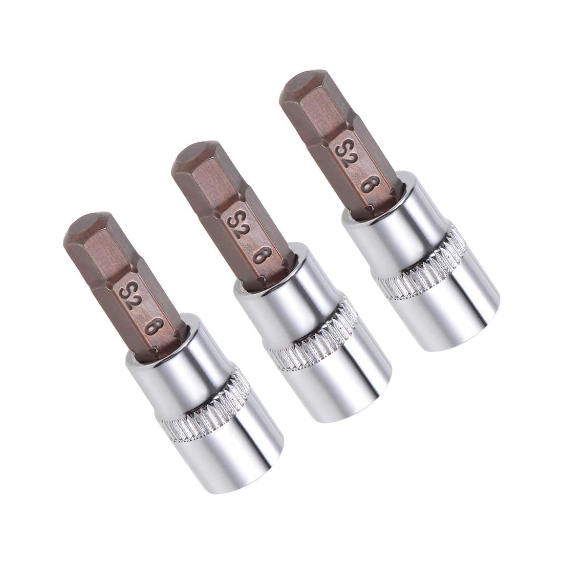 TA-VIGOR 3Pcs Hex Bit Socket, 1/4" Drive x H6 (6mm) Allen Key Socket, Premium S2 Steel Bits, Hex Bit with 38mm Length for Ratchet Wrench, Torque Wrench, Slide Bar, Impact Power Drills