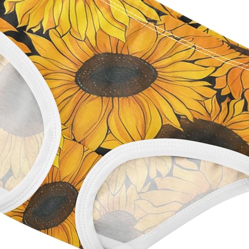Sunflowers Yellow Black Girls Underwear Toddlers 2t Cotton Girl Panties Cute Artistic Kids Briefs Undies4