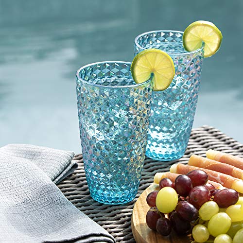 Vasos de plástico Tritan inastillable para evitar accidentes domésticos juego de 4 azul 7