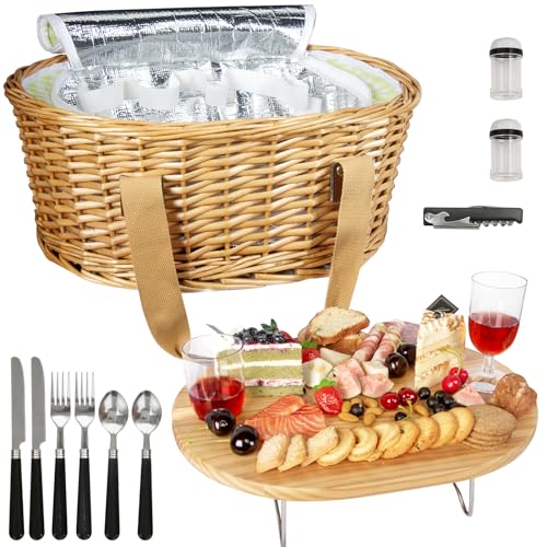 Hap-Tim-Wicker-Picnic-Basket-Set-for-2-with-Mini-Folding-Wine-Picnic-Table-Large-Insulated-Cooler-Bag-Cutlery-Service-Kits-for-2-Person-Couples-Gifts-Wedding-Gifts-Y2209-2-GR
