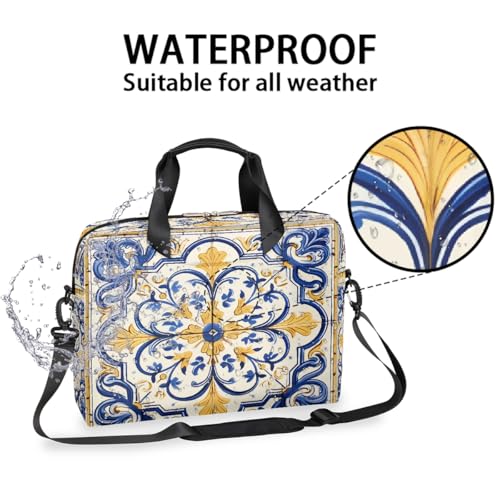 Bolso para laptop 16 pulgadas con patrón cerámico impermeable miniatura 3