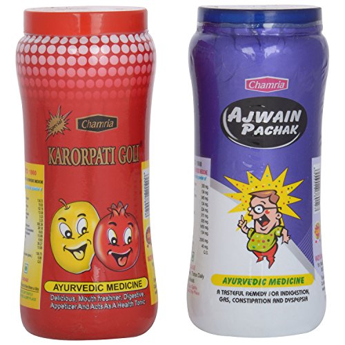 Image of CHAMRIA KARORPATI GOLI (ANARDANA GOLI) 200g + AJWAIN PACHAK 150g (2 PACKS OF CHURAN /PACHAK)