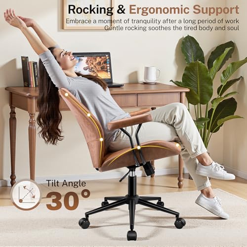 HeroSet Leather Office Chair Brown