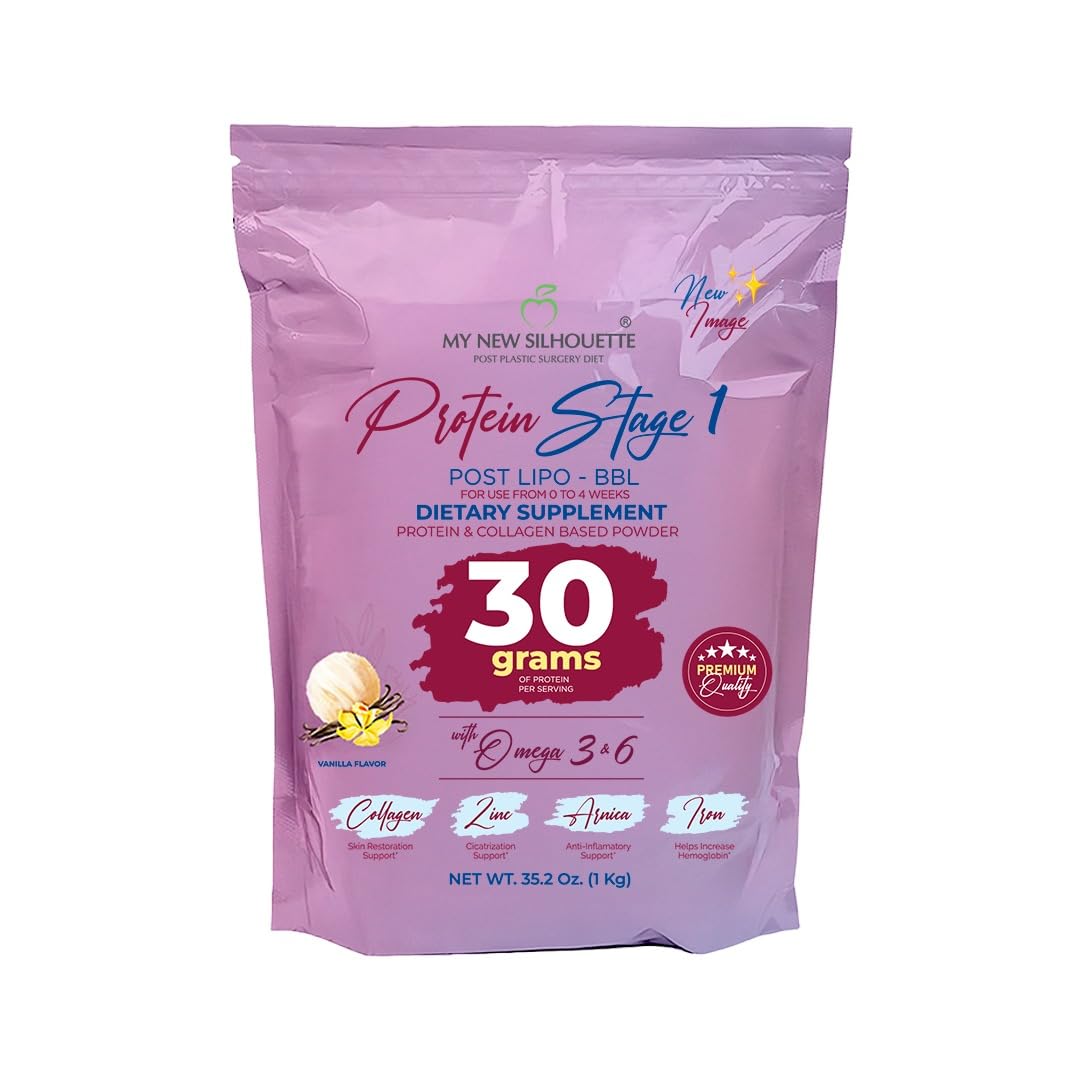 My New Silhouette Protein Post BBL Stage 1 (vainillA) omegas 3, 6, 9 potentialized with Thirty Grams of Protein per Shake