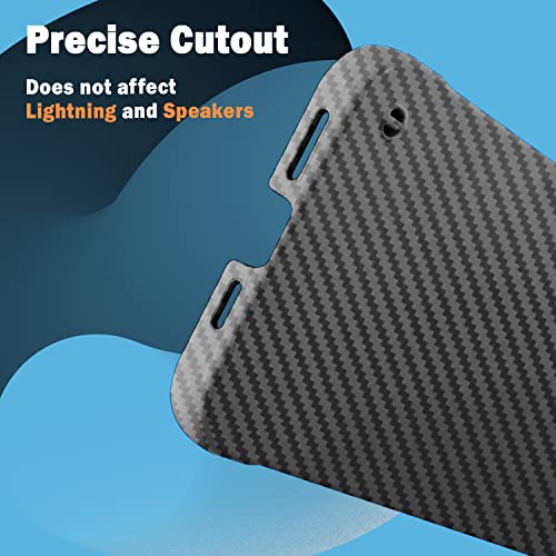 Grecazo Ultra-Thin Frosted Soft Touch Skin Borderless Carbon Fiber Bump Texture Case For Iphone 13 Pro Max Phone Case 6.7"(2021) Slim Minimalist Lightweight Frameless Matte Hard Cover Case-Black #TOP5