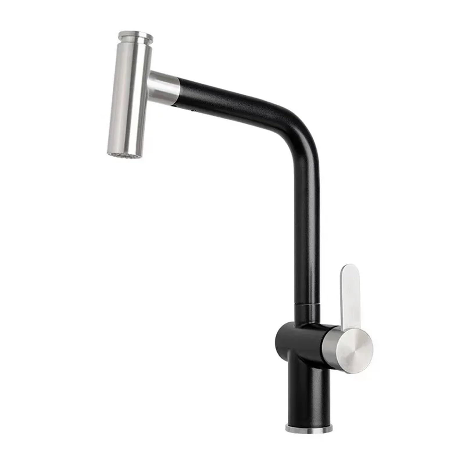Kitchen Faucets, Quartz Stone Universal Rotate Pull-Out Faucet, Kitchen Sink Dual Effluent Modes, Cold and Hot Control Bathroom(Pearl Black)