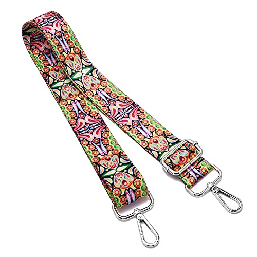 Image of Silvery Buckles Wide Shoulder Strap Adjustable Replacement Belt Crossbody Canvas Bag Handbag