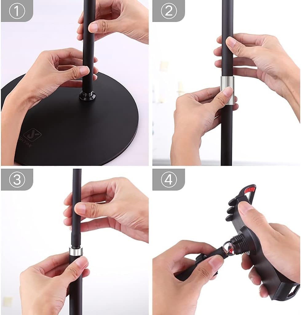 Soporte ajustable para libros con cuello de cisne flexible, soporte giratorio de 360° para leer, estar de pie, sentado o acostado
