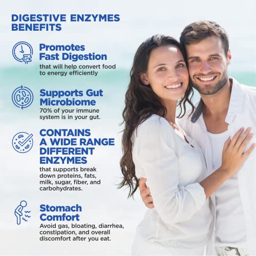 Herbame Digestive Enzymes With Probiotics And Prebiotics, Postbiotics, 60 Capsules, Support Digestive Health And Intestinal Tract, Promotes Immune System #TOP3