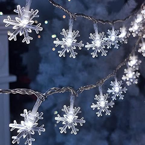 Weihnachten Schneeflocke Lichterketten, 3M 20 LED Schneeflocke Lichterkette Cover