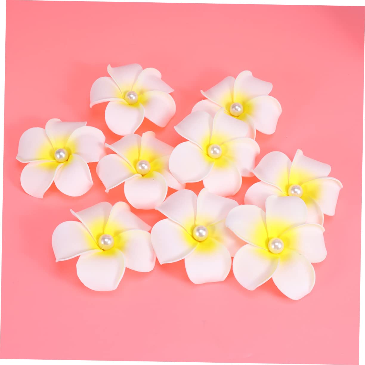 FRCOLOR 24piezas Horquillas De Flores De Frangipani Perlas Accesorio De Pelo Para Novias y Mujeres Para Bodas y Vacaciones