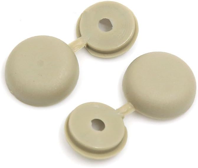 uxcell 20pcs 4mm Beige Hinged Screw Cover Folding Caps for Car Home Furniture Decor