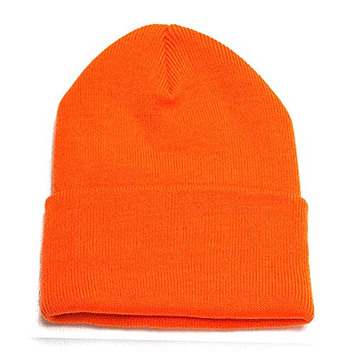 [ニューハッタン] ニット帽 無地 ニットキャップ ワッチキャップ ビーニー フリーサイズ オレンジ