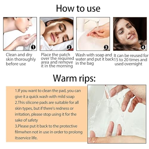 16 Stücke Gesichtsglättungspflaster, Wiederverwendbare Silikon Falten Pads, Weiches und Hautfreundliches Design und Waschbar, für Stirn, Augen, Wangen, Mund und Brust