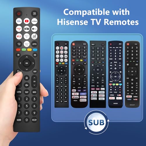 Image of Universal Remote Control for Hisense VIDAA 4K UHD FHD QLED LED LCD HDTV Smart TV Remote Replacement Compatible with Hisense TV 32A4KTUK 43A4K 32A4N 55A6N 65A7N 75U6N 58E7NQ ERF3A80 EN2A30 ERF2AC36H