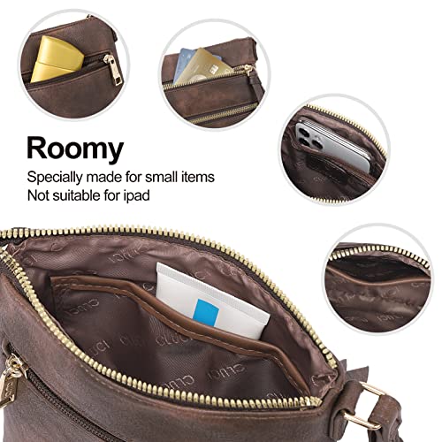Image of CLUCI Crossbody Purses for Women, Medium Size Zipper Pocket Adjustable Strap, Soft Leather Women's Shoulder Handbags