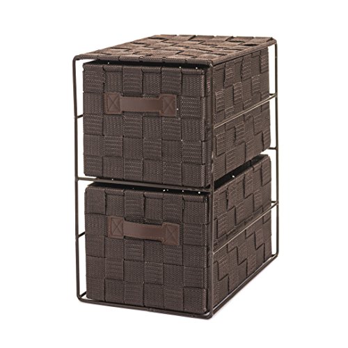 OC ORDEN EN CASA Y MUCHO MAS Cajonera entrelazada con 2 cajones, Chocolate